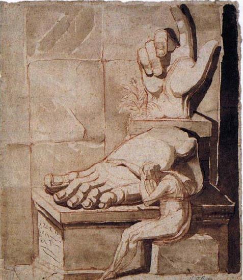 Johann Heinrich Fuseli The Artist Moved by the Grandeur of Antique Fragments